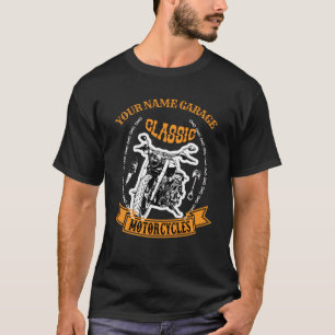 Lägg till namn ändra topp textrad, Klassiska motor T Shirt