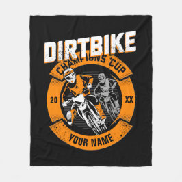 Lägg till Namn-ändringsår Dirt Bike Champions Kopp Fleecefilt