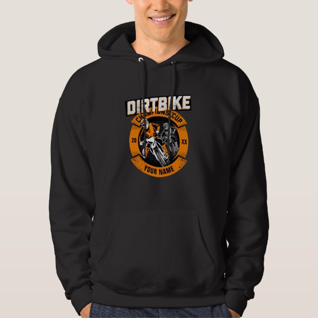 Lägg till Namn-ändringsår Dirt Bike Champions Kopp Hoodie (Framsida)
