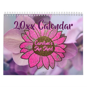 Lägg till Namn-ändringstext, Rosa solros 20xx Kalender