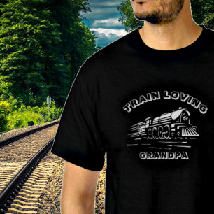 Lägg till Namn-ändringstext - Tåg Loving Grandpa T Shirt