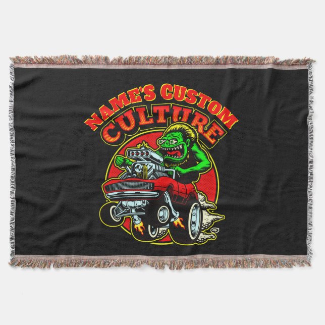 Lägg till NAMN Anpassningsbar Culture Hot rod Clas Filt (Framsidan)