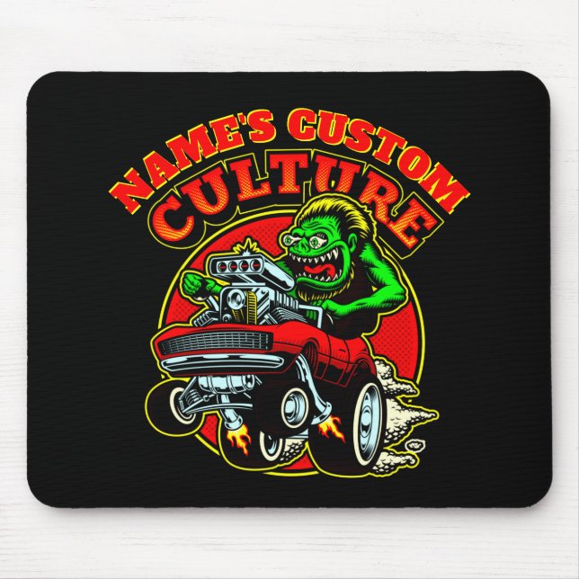 Lägg till NAMN Anpassningsbar Culture Hot rod Clas Musmatta (Framsidan)