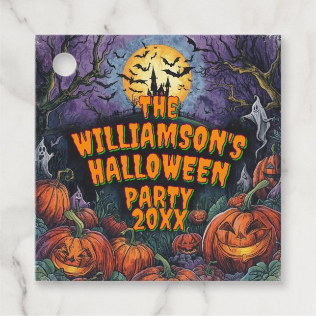 Lägg till Namn år Halloween fest Gåvor Etiketter (Framsida)
