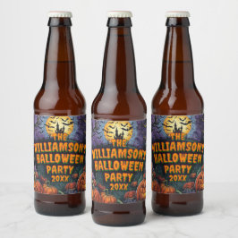 Lägg till Namn år Halloween fest Ölflaska Etikett