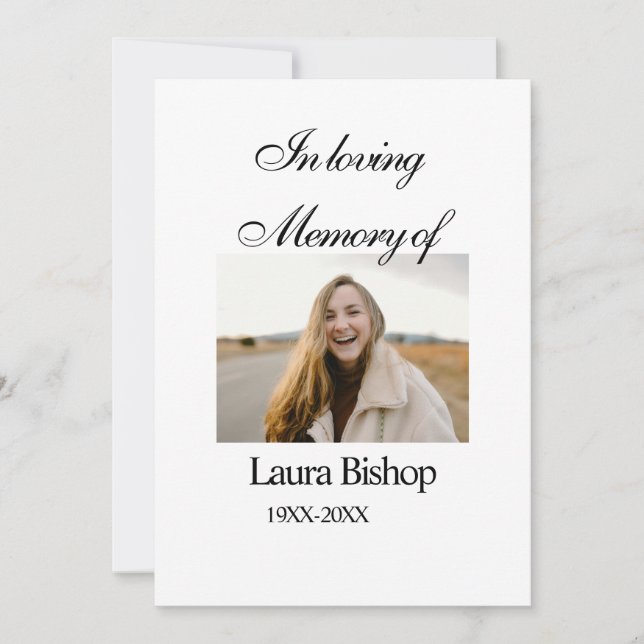 Lägg till namn år i minnet av begravningen inbjudningar (Framsida)