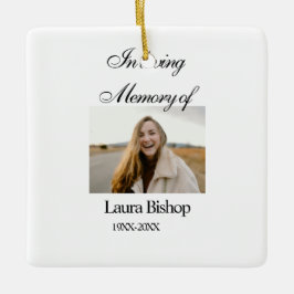 Lägg till namn år i minnet av begravningen julgransprydnad keramik