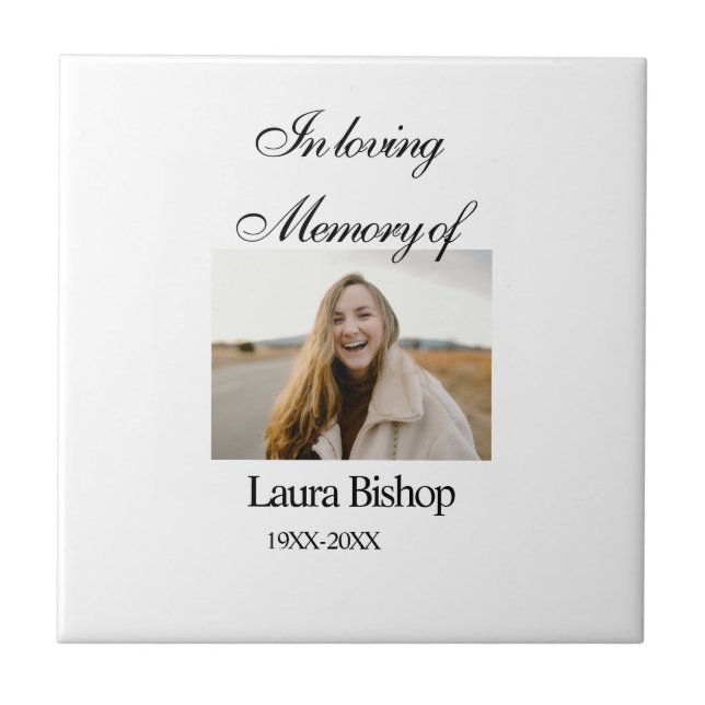 Lägg till namn år i minnet av begravningen kakelplatta (Framsidan)