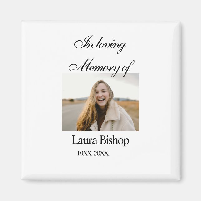 Lägg till namn år i minnet av begravningen magnet (Framsidan)