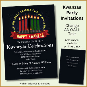 Lägg till Namn År Kwanzaa Candles Inbjudningar