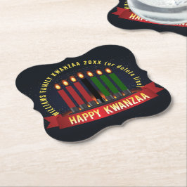 Lägg till Namn År Kwanzaa Candles Underlägg Papper