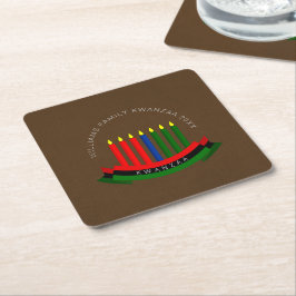 Lägg till Namn År Kwanzaa Ljusstakar Underlägg Papper Kvadrat