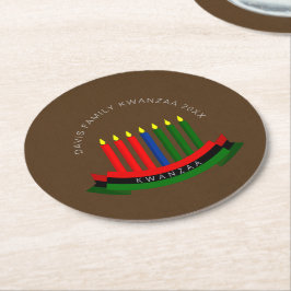 Lägg till Namn År Kwanzaa Ljusstakar Underlägg Papper Rund
