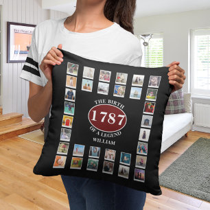 Lägg till Namn år och foton på födelsedagen Kudde