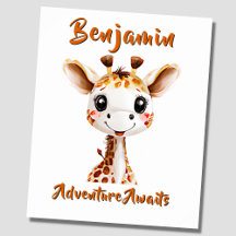 Lägg till Namn, Baby Giraffe African Nursery