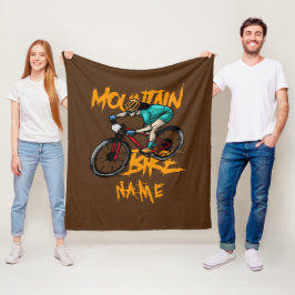 Lägg till Namn-berget Bike Racer Rider Dekorativ k Fleecefilt