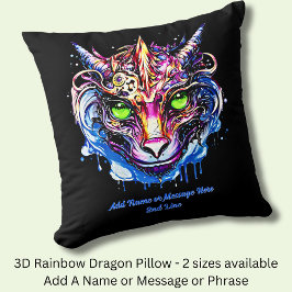 Lägg till Namn, Blått Rosa Fantasy Dragon Grönt Ög Kudde