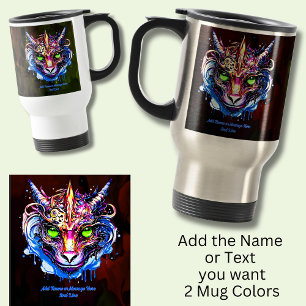 Lägg till Namn, Blått Rosa Fantasy Dragon Grönt Ög Resemugg