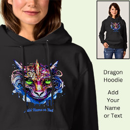 Lägg till Namn, Blått Rosa Fantasy Dragon Grönt Ög T Shirt
