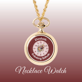 Lägg till namn blommigt invertera ensamhet rosa armbandsur