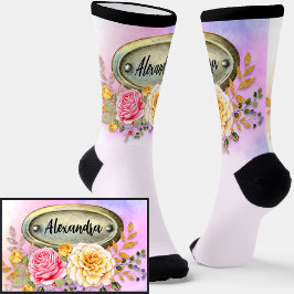 Lägg till Namn, Blommigt Ro med namnskylt plint