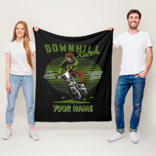 Lägg till Namn BMX Downhill Racer Extreme Bike Rid Fleecefilt