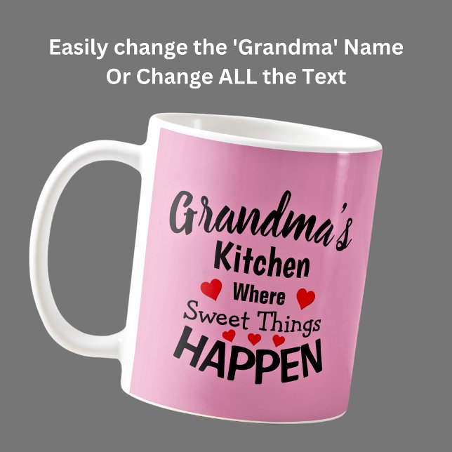 Lägg till Namn Byt ALLA SMS-mormor Kökssötsaker Kaffemugg (Skapare uppladdad)
