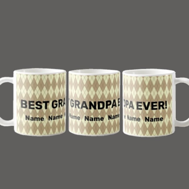 Lägg till Namn Byt farfar Bästa farfar nånsin Kaffemugg (Skapare uppladdad)