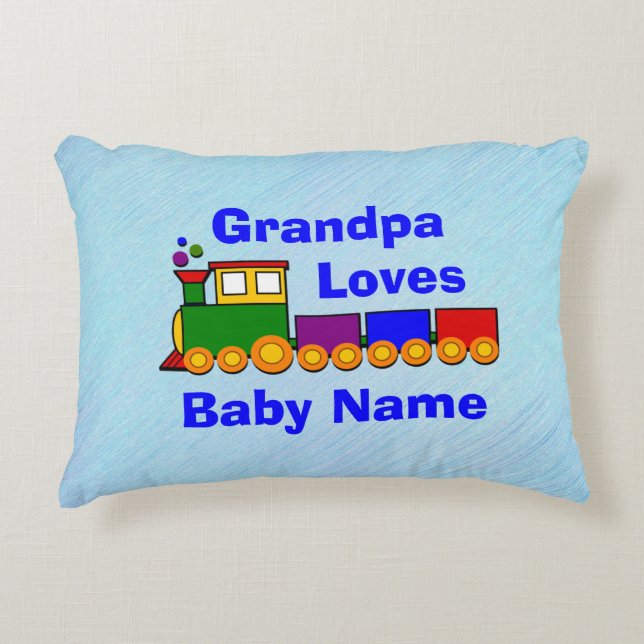 Lägg till Namn Byt Grandpa Ord, Kärlek Baby Leksak Prydnadskudde (Framsidan)