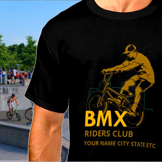 Lägg till Namn Byt text BMX Riders Klubb Urban Cit T Shirt (Skapare uppladdad)
