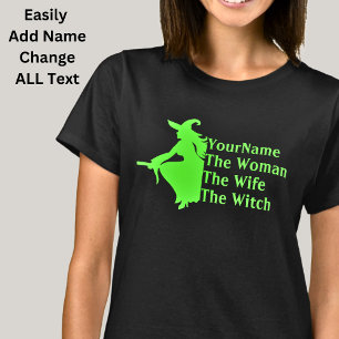 Lägg till Namn Byt text, kvinnlig frukost Witch Ha T Shirt