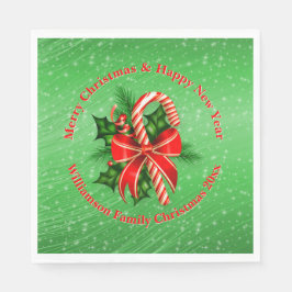 Lägg till Namn Byt text röd Grönt jul 20xx Pappersservett
