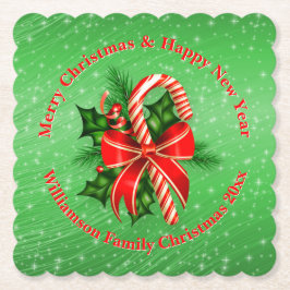 Lägg till Namn Byt text röd Grönt jul 20xx Underlägg Papper