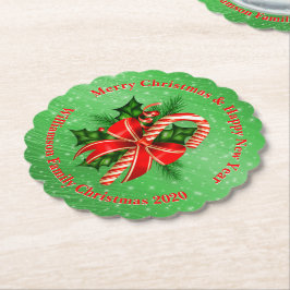 Lägg till Namn Byt text röd Grönt jul Underlägg Papper