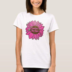 Lägg till Namn Byt text som hon skyggade Rosa solr T Shirt