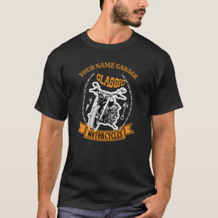 Lägg till Namn Byt textrad, klassiska motorcyklar T Shirt