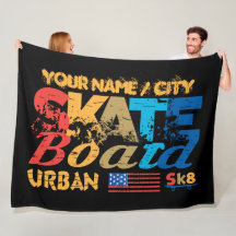 Lägg till Namn City Text Skateboard Urban SK8 Dist