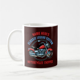 Lägg till Namn Classic Anpassningsbar Red Motorcyc Kaffemugg