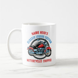 Lägg till Namn Classic Anpassningsbar Red Motorcyc Kaffemugg