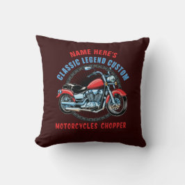 Lägg till Namn Classic Anpassningsbar Red Motorcyc Kudde