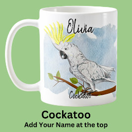 Lägg till Namn Cockatoo Australian Native Bird Ani Kaffemugg