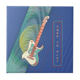 Lägg till Namn Coola Modern Teal & Blue Electric G Kakelplatta