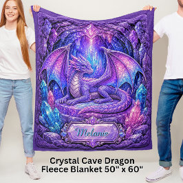 Lägg till namn Crystal Cave, Rosa Mauve Aqua Drako Fleecefilt