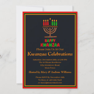 Lägg till Namn Datum Detaljer Glad Kwanzaa Ljus, P Inbjudningar