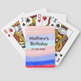 Lägg till namn-datum för Red Blue American-födelse Casinokort