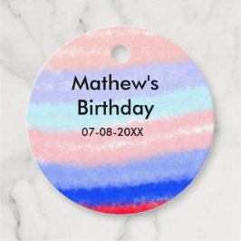 Lägg till namn-datum för Red Blue American-födelse Gåvor Etiketter