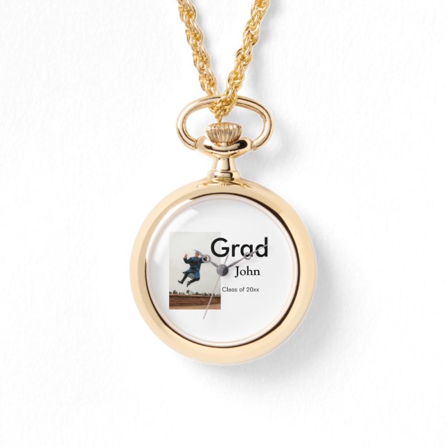 lägg till namn datumårstext QR studenten gratulera Armbandsur (Framsida)