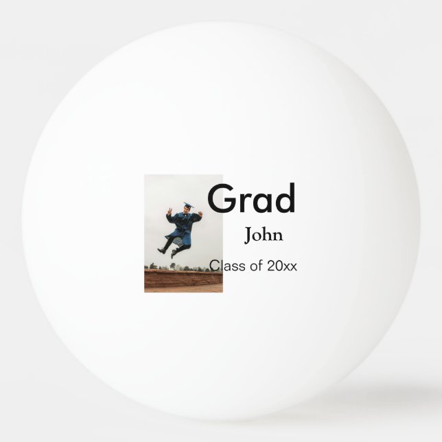 lägg till namn datumårstext QR studenten gratulera Pingisboll (Framsidan)