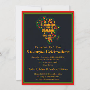 Lägg till Namn Datuminformation Kwanzaa 7 Principe Inbjudningar