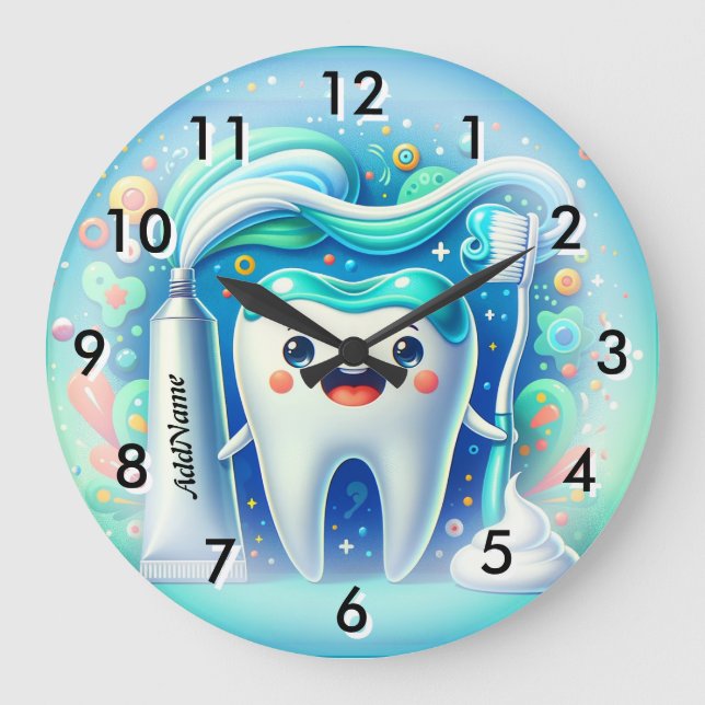 Lägg till Namn Dental Stor Klocka (Framsida)